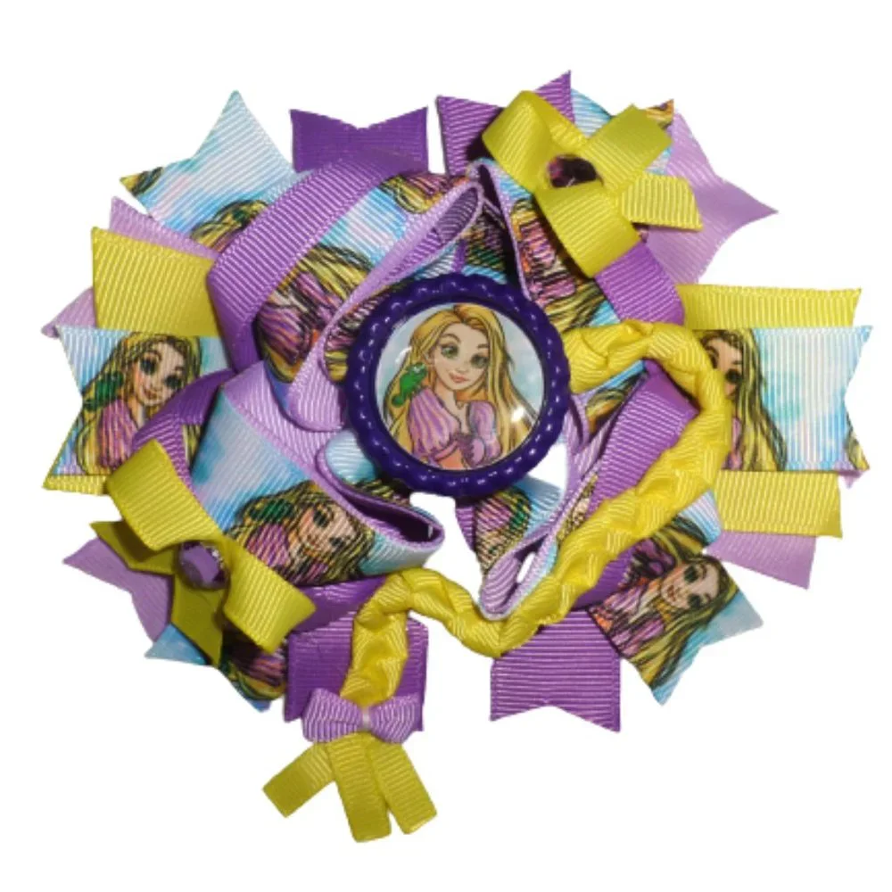 Princess Tangled Rapunzel Girls 5-Inch Hair Bow Clip